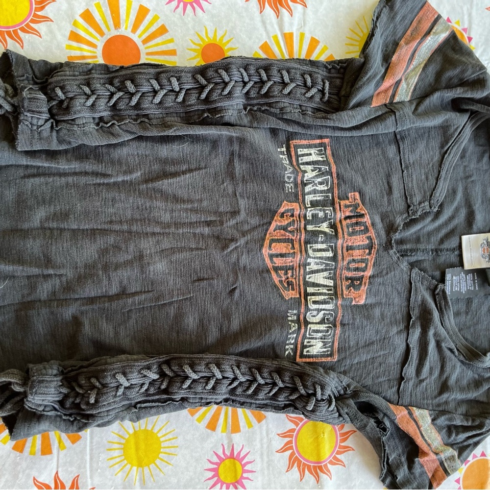 Harley-Davidson Devin Look Charcoal Tee with Orange Logo